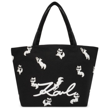 γυναικεία ikon choupette shopper τσάντα μαύρη karl
