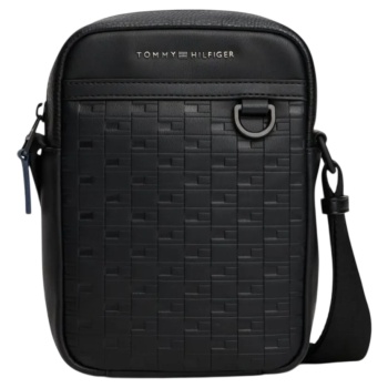 ανδρική τσάντα reporter μαύρη tommy hilfiger am0am14019-bds
