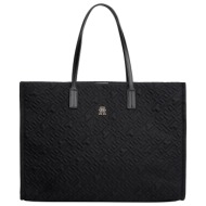 γυναικεία city tote τσάντα μαύρη tommy hilfiger aw0aw18163-bds