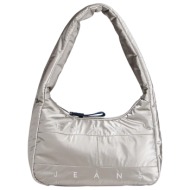 γυναικεία τσάντα ασημί tommy jeans aw0aw18066-0ip