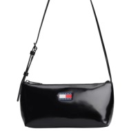γυναικεία τσάντα ώμου μαύρη tommy jeans aw0aw17866-bds