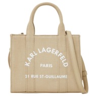 γυναικεία k/rsg mini tote τσάντα μπεζ karl lagerfeld a3w50118-2ft safari
