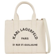 γυναικεία k/rsg mini tote τσάντα εκρού karl lagerfeld a3w50118-106 natural