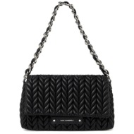γυναικεία k/weave τσάντα μαύρη karl lagerfeld b2w30229-1av black nickel