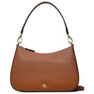 γυναικεία δερμάτινη danni τσάντα καφέ ralph lauren 431883768007-tan
