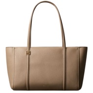 γυναικεία tote τσάντα μπεζ calvin klein lv04f3424g-vfu