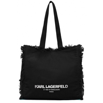 γυναικεία k/rsg fringes tote τσάντα μαύρη karl lagerfeld