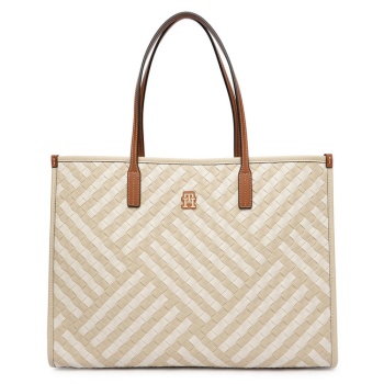 γυναικεία th city tote τσάντα μπεζ tommy hilfiger