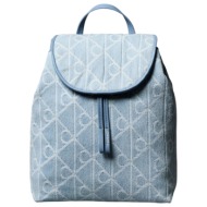 γυναικεία τζιν τσάντα πλάτης μπλε calvin klein lv04f3508g-ybz
