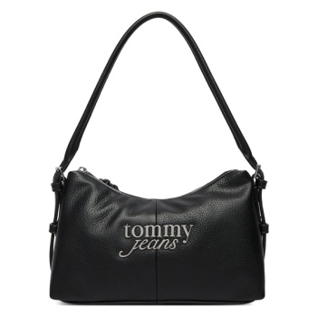 γυναικεία τσάντα ώμου μαύρο tommy jeans aw0aw18468-bds