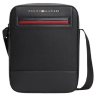 ανδρική th foundation τσάντα χιαστί μαύρη tommy hilfiger am0am14156-bds