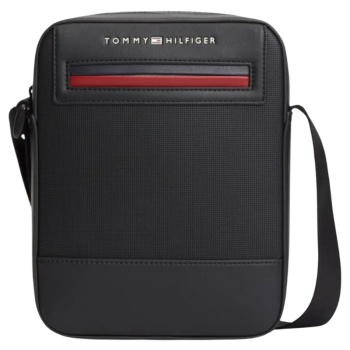 ανδρική th foundation τσάντα χιαστί μαύρη tommy hilfiger