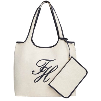 γυναικεία th summer tote τσάντα λευκή tommy hilfiger