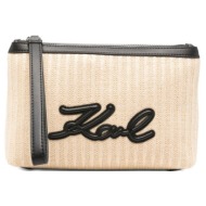 γυναικείο k/signature τσαντάκι μπεζ karl lagerfeld b2w32015-425 natural