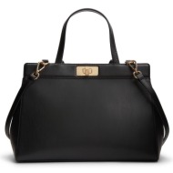 γυναικεία th modern satchel τσάντα μαύρη tommy hilfiger aw0aw18729-bds
