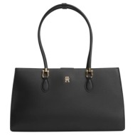 γυναικεία th monogram τσάντα χειρός μαύρη tommy hilfiger aw0aw18750-bds