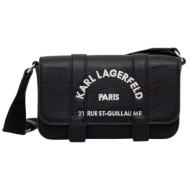 γυναικεία k/rsg mini flap τσάντα χιαστί μαύρη karl lagerfeld b3w30342-101 white/black