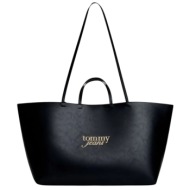 γυναικεία tote τσάντα μαύρη tommy jeans aw0aw19051-bds