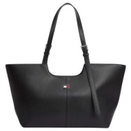 γυναικεία city tote τσάντα μαύρη tommy jeans aw0aw19064-bds