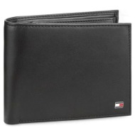 ανδρικό δερμάτινο eton πορτοφόλι μαύρο tommy hilfiger am0am00652-002