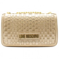 γυναικεία τσάντα ώμου χρυσή love moschino jc4239pp0gkm0-901