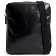 ανδρική monogram soft τσάντα χιαστί μαύρη calvin klein k50k510693-0gk