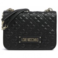 γυναικεία τσάντα ώμου μαύρη love moschino jc4000pp1ila0-000