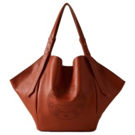 γυναικεία mayfair shopper τσάντα καφέ borbonese 923764-au2 a80