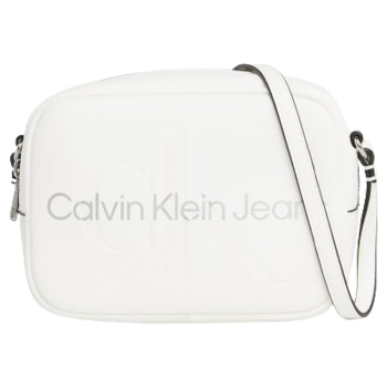 γυναικεία τσάντα χιαστί λευκή calvin klein k60k610275-0li