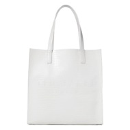 γυναικεία croccon τσάντα κροκό λευκή ted baker 253518-nude