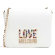 γυναικεία τσάντα ώμου λευκή love moschino jc4334pp0ikj0-100