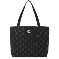 γυναικεία k/ikonik monogram shopper τσάντα μαύρη karl lagerfeld 240w3893-a999 black