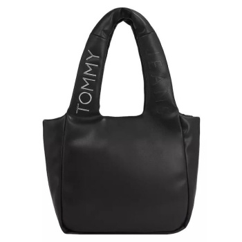 γυναικεία tote τσάντα μαύρη tommy jeans aw0aw16260-bds σε προσφορά