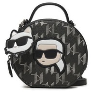 γυναικεία k/ikonik 2.0 τσάντα χιαστί μαύρη karl lagerfeld 245w3066-a999 black