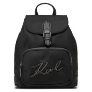 γυναικεία k/signature nylon τσάντα πλάτης μαύρη karl lagerfeld 245w3032-a999 black