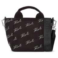 γυναικεία k/signature shopper τσάντα μαύρη karl lagerfeld 246w3883-a999 black