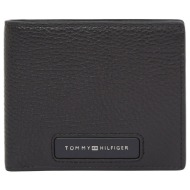 ανδρικό δερμάτινο th monogram πορτοφόλι μαύρο tommy hilfiger am0am13252-bds