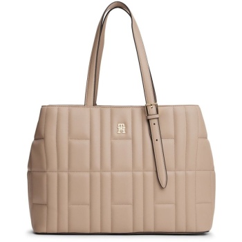 γυναικεία th feminine tote τσάντα μπεζ tommy hilfiger σε προσφορά