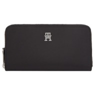 γυναικείο πορτοφόλι μαύρο tommy hilfiger aw0aw15642-bds