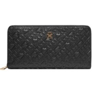 γυναικείο πορτοφόλι μαύρο tommy hilfiger aw0aw17955-bds