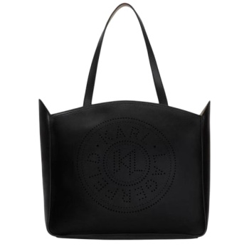 γυναικεία δερμάτινη k/circle tote τσάντα μαύρη karl σε προσφορά