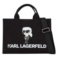 γυναικεία ikon karl square tote τσάντα μαύρη karl lagerfeld a2w50047-999 black