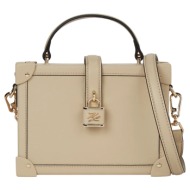 γυναικεία δερμάτινη k/autograph τσάντα τσάντα μπεζ karl lagerfeld b1w30100-2ft safari