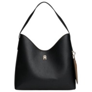 γυναικεία th icon τσάντα μαύρη tommy hilfiger aw0aw18140-bds