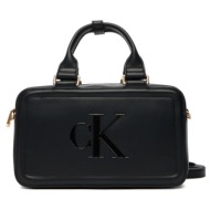 γυναικεία mini tote τσάντα μαύρη calvin klein lv04f3411g-ub1