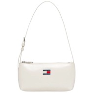 γυναικεία τσάντα ώμου λευκή tommy jeans aw0aw17866-ybi