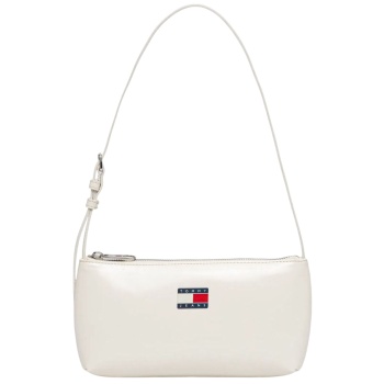 γυναικεία τσάντα ώμου λευκή tommy jeans aw0aw17866-ybi