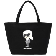 γυναικεία ikon aquarelle shopper τσάντα μαύρη karl lagerfeld a2w50027-999 black