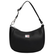 γυναικεία τσάντα ώμου μαύρη tommy jeans aw0aw18064-bds