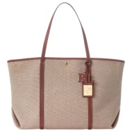 γυναικεία emerie tote τσάντα μπεζ ralph lauren 431920062002-natural